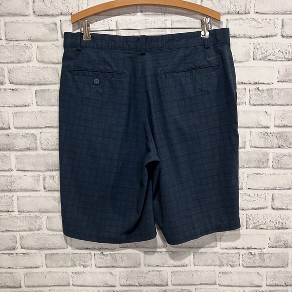 Nike Golf Dri-Fit Men’s Blue Plaid Shorts Size 34 Flat Stretch Relaxed - Picture 7 of 11